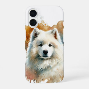 Coque iPhone 16 Aquarelle Samoyé