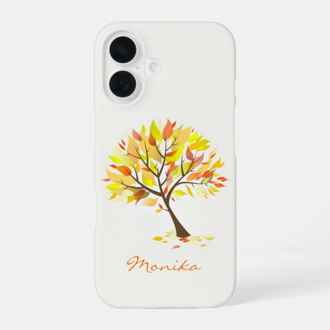 Coque iPhone 16 Arbre à thème Automne (Verso)