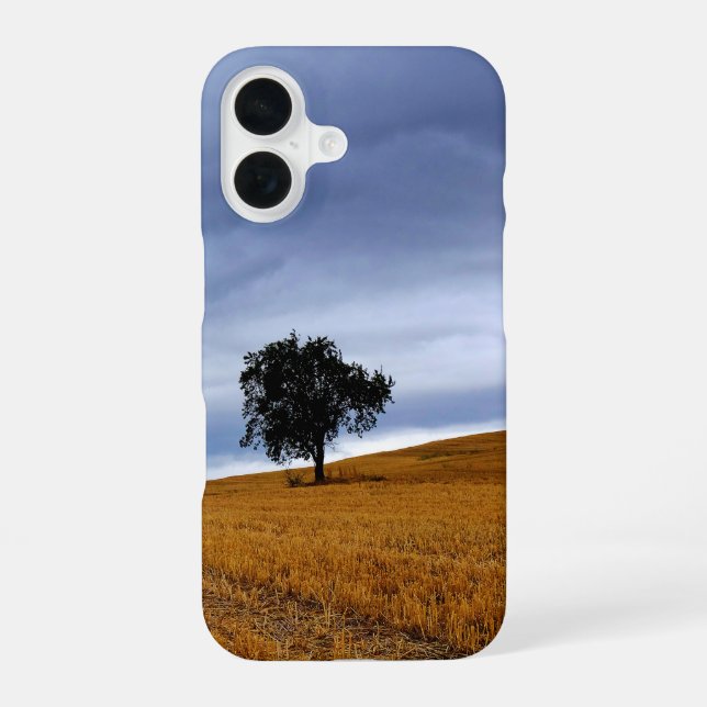 Coque iPhone 16 Arbre dans un champ de blé (Verso)