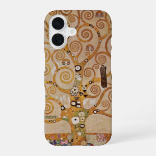 Coque iPhone 16 Arbre de vie de Gustav Klimt, Art Nouveau stylisé