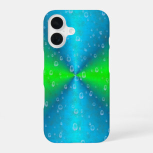 Coque iPhone 16 Arc-en-ciel bleu vert en cuir d'éléphant Optik