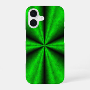 Coque iPhone 16 Arc-en-ciel vert en optique cuir peau d'éléphant