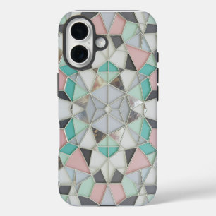 Coque iPhone 16 argent avec un peu de rose
