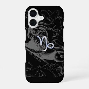 Coque iPhone 16 Argent Chrome comme Capricorne signe Zodiac Heveli