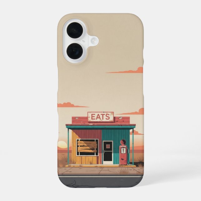Coque iPhone 16 Arrêt désert fermé (Verso)