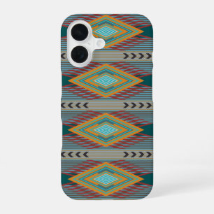 Coque iPhone 16 Art à motifs du Sud-Ouest américain et couleurs te