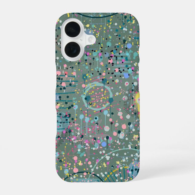 Coque iPhone 16 Art abstrait : À travers la prairie  (Verso)