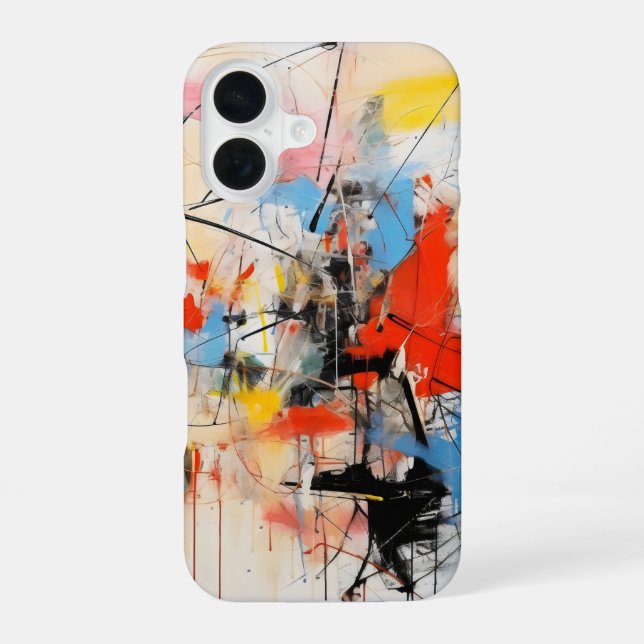 Coque iPhone 16 Art Abstrait coloré (Verso)