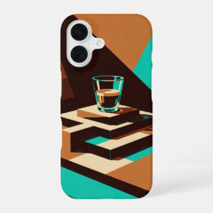 Coque iPhone 16 Art abstrait d'espresso rétro