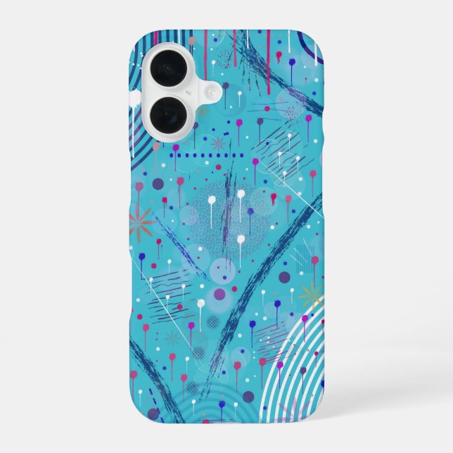 Coque iPhone 16 Art abstrait : Étoiles filantes dans le ciel (Verso)