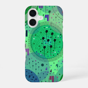Coque iPhone 16 Art abstrait : Fruit Kiwi Vert