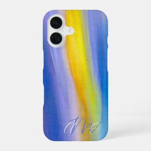 Coque iPhone 16 Art abstrait moderne Rayon doré