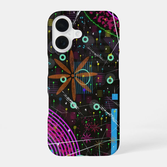 Coque iPhone 16 Art abstrait : Satellite  (Verso)