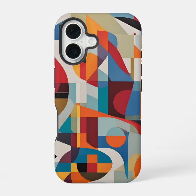 Coque iPhone 16 Art abstrait vibrant – Conception expressive et co (Verso)