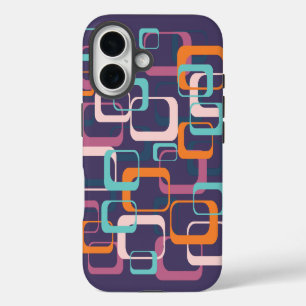 Coque iPhone 16 Art de formes géométriques rétro du milieu du sièc