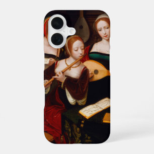Coque iPhone 16 Art de la Renaissance vintage Trois musiciennes fé