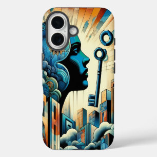 Coque iPhone 16 Art de l'esprit surréaliste