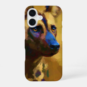 Coque iPhone 16 Art de Perro Salvaje Africano