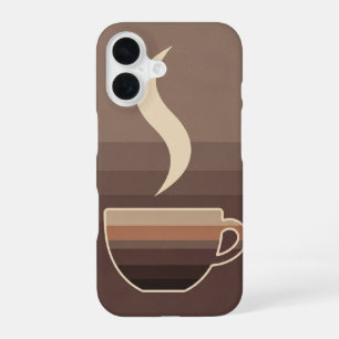 Coque iPhone 16 Art de tasse à café rétro stylisé
