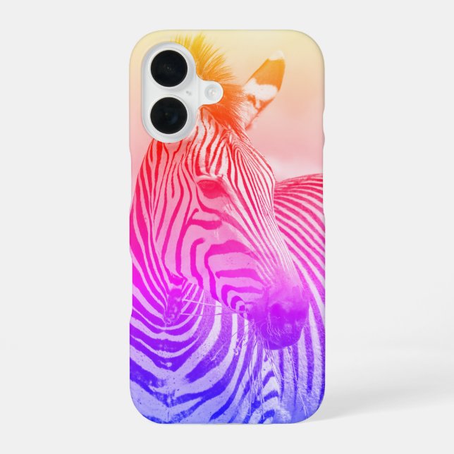 Coque iPhone 16 Art de zèbre (Verso)