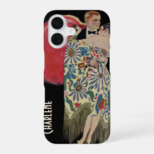 Coque iPhone 16 Art déco dansant, Amour et Romance Vintage