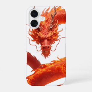 Coque iPhone 16 Art du dragon de feu rouge Conception de dragon
