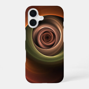 Coque iPhone 16 Art fractal moderne abstrait en spirale 3D couleur