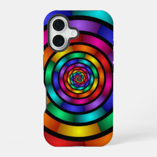 Coque iPhone 16 Art fractal moderne coloré et psychédélique
