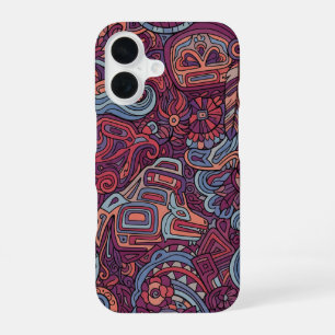 Coque iPhone 16 Art indien Cherokee traditionnel
