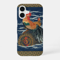 Art japonais vintage représentant un coq dragon