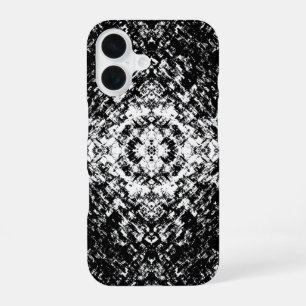 Coque iPhone 16 Art Moderne Abstrait Hypnotique Noir Et Blanc