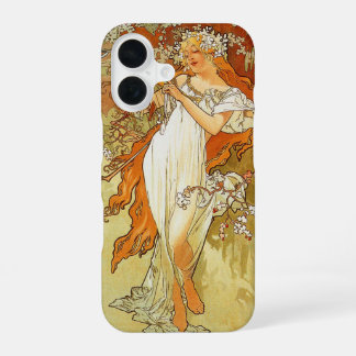 Coque iPhone 16 Art nouveau inspiré au printemps
