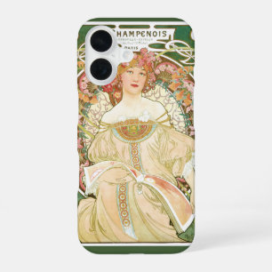 Coque iPhone 16 Art Nouveau vintage, Champenois par Alphonse Mucha
