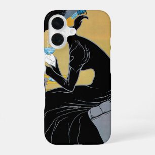 Coque iPhone 16 Art Nouveau vintage, Dame buvant du thé Marco Polo