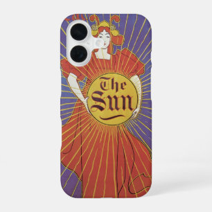 Coque iPhone 16 Art Nouveau vintage, Journal Le Soleil de New York