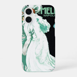 Coque iPhone 16 Art Nouveau vintage, mode italienne, femmes élégan