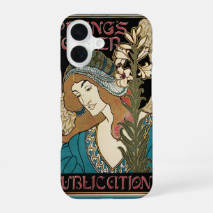 Coque iPhone 16 Art Nouveau vintage, publications de Pâques de Pra