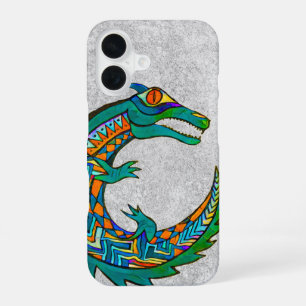 Coque iPhone 16 Art Tribal d'Alligator