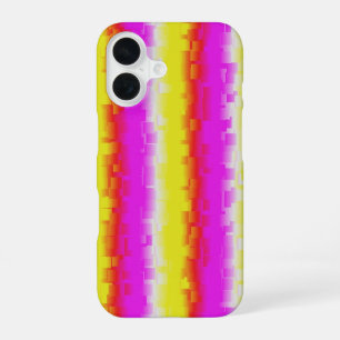 Coque iPhone 16 Artdeco rose Jaune Artdeco Arc-en-ciel rayures