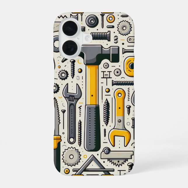 Coque iPhone 16 Assortiment d'outils de bricolage (Verso)
