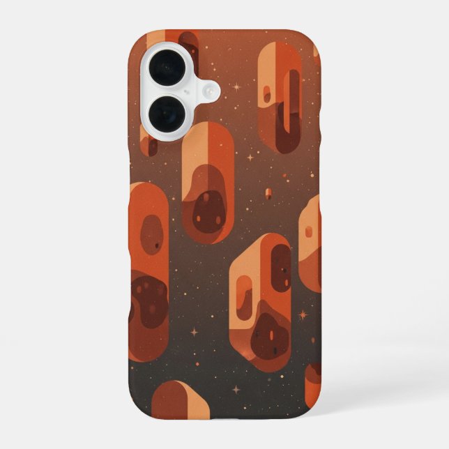Coque iPhone 16 Astéroïdes Flottants Vintage (Verso)