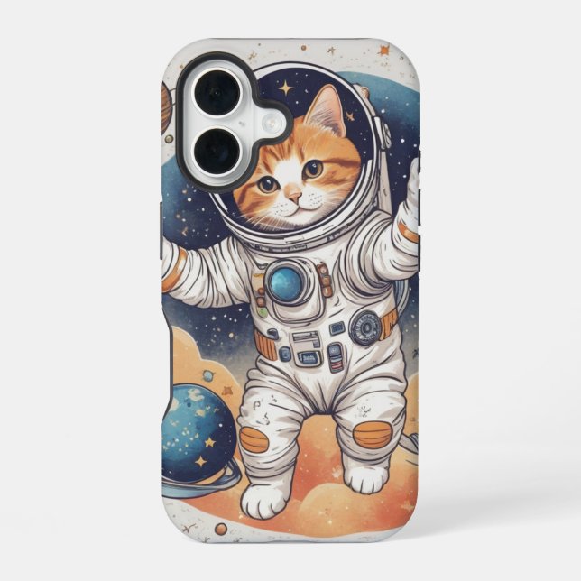 Coque iPhone 16 ✨ Astronaute Fille Sweat à Capuche (Verso)