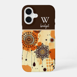 Coque iPhone 16 Automne Boho Mandala Chaleureux Terre Florale