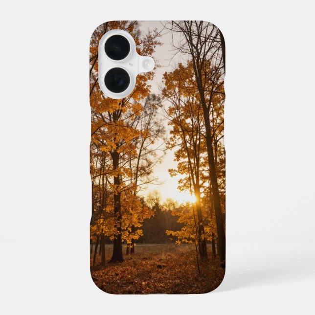 Coque iPhone 16 Autumn Forest Sunset Phone Case (Verso)