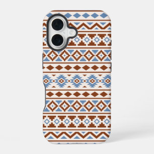 Coque iPhone 16 Aztec Essence Motif II Crème bleu rouille
