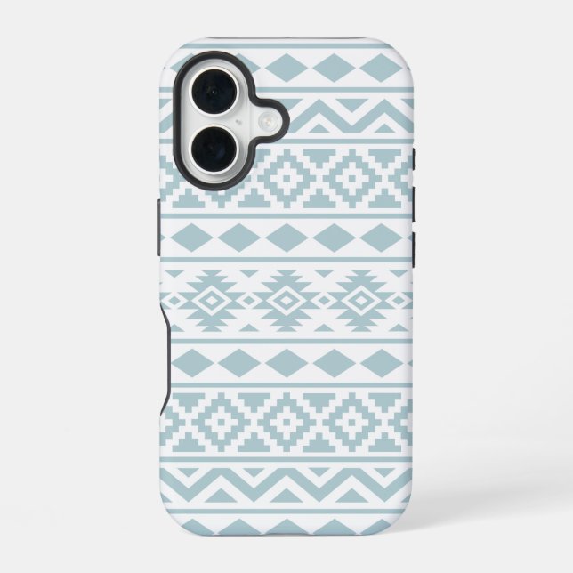 Coque iPhone 16 Aztec Essence Ptn III Canard Bleu oeuf Blanc (Verso)