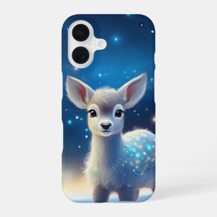 Coque iPhone 16 Baby Reindeer Starry Snowy Paysage