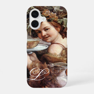 COQUE iPhone 16 BACCHUS AVEC RAISINS ET MONOGRAMME VIN