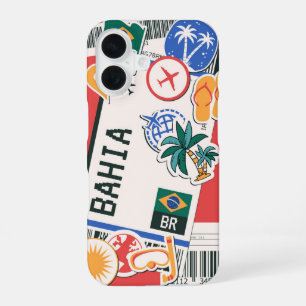Coque iPhone 16 Bahia Boarding Pass - Brésil Summer Beach Vibes