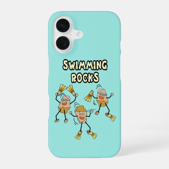 Coque iPhone 16 Baignade rochers (Verso)